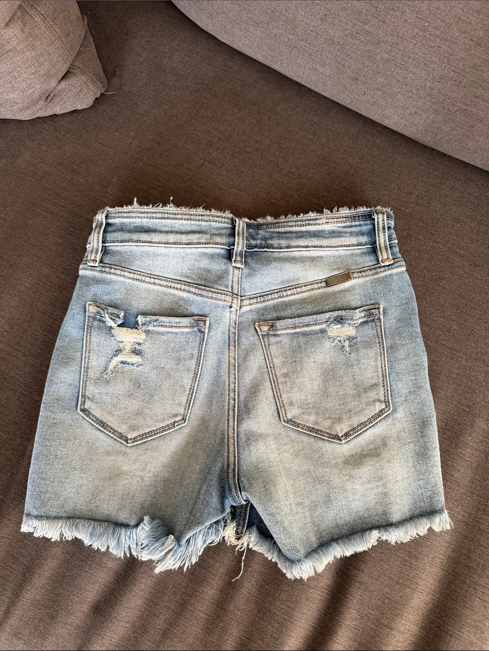 KanCan Light Wash Distressed Denim Cutoff Shorts